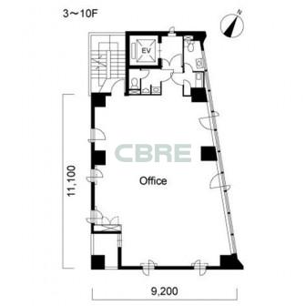 3階〜10階 平面図