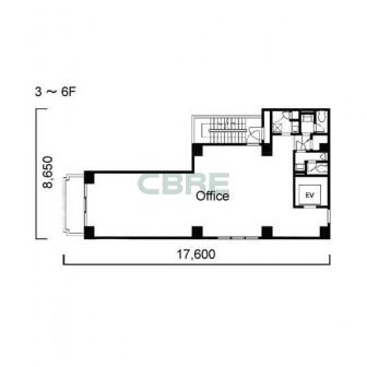 3階〜6階 平面図