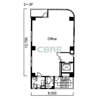 2階〜3階 平面図