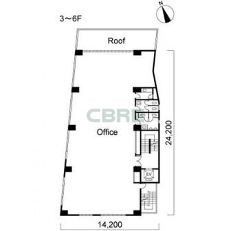 3階〜6階 平面図