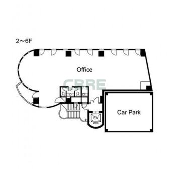 2階〜6階 平面図