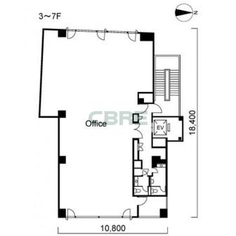 3階〜7階 平面図