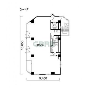 3階〜4階 平面図