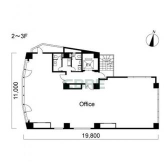 2階〜3階 平面図