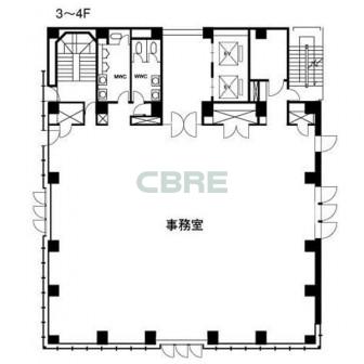 3階〜4階 平面図