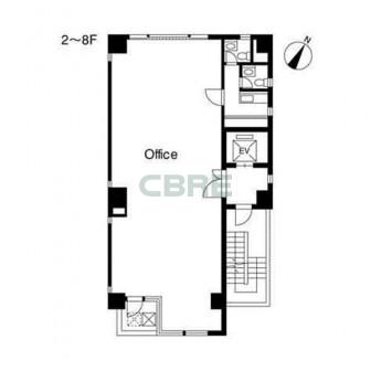2階〜8階 平面図