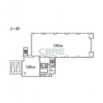 3階〜8階 平面図