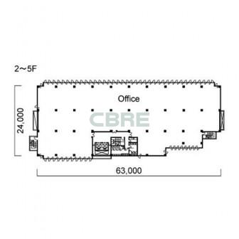 2階〜5階 平面図