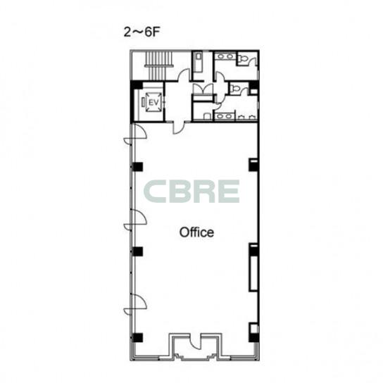 2階〜6階 平面図