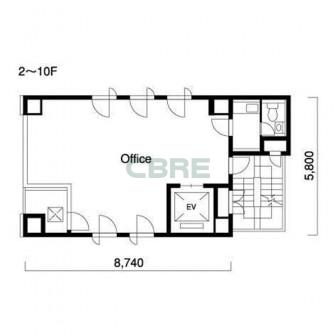2階〜10階 平面図