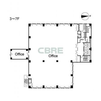3階〜7階 平面図