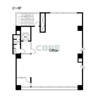 2階〜8階 平面図
