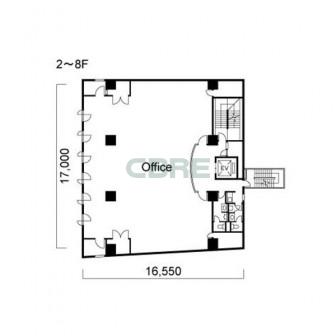 2階〜8階 平面図