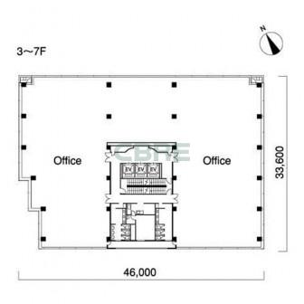 3階〜7階 平面図