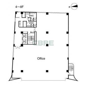 4階〜8階 平面図