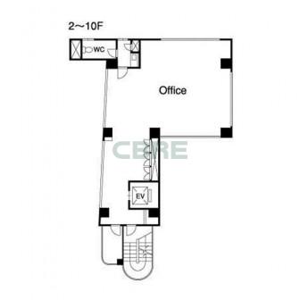 2階〜10階 平面図
