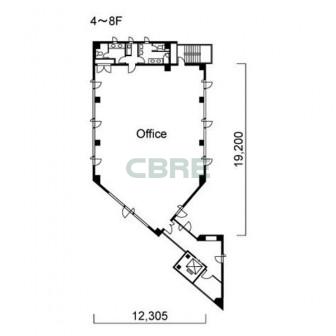 4階〜8階 平面図