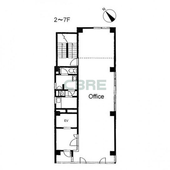 2階〜7階 平面図