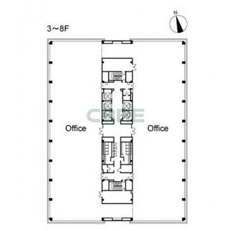 3階〜8階 平面図