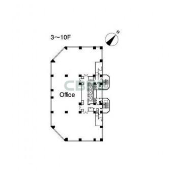 3階〜10階 平面図