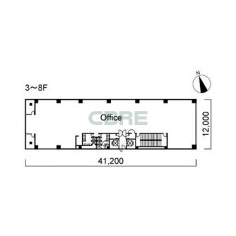 3階〜8階 平面図