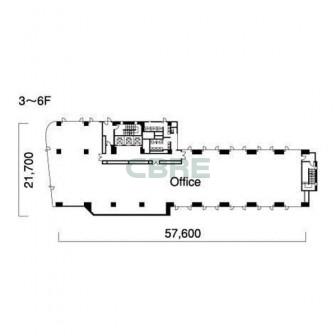 3階〜6階 平面図