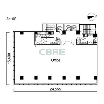3階〜6階 平面図