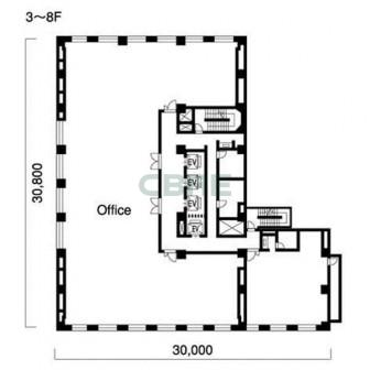 3階〜8階 平面図