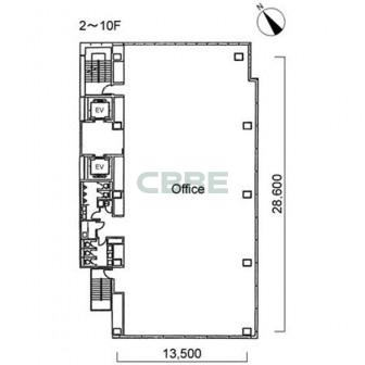 2階〜10階 平面図