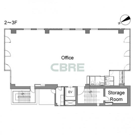 2階〜3階 平面図