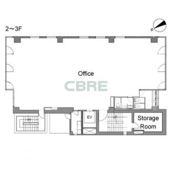 2階〜3階 平面図