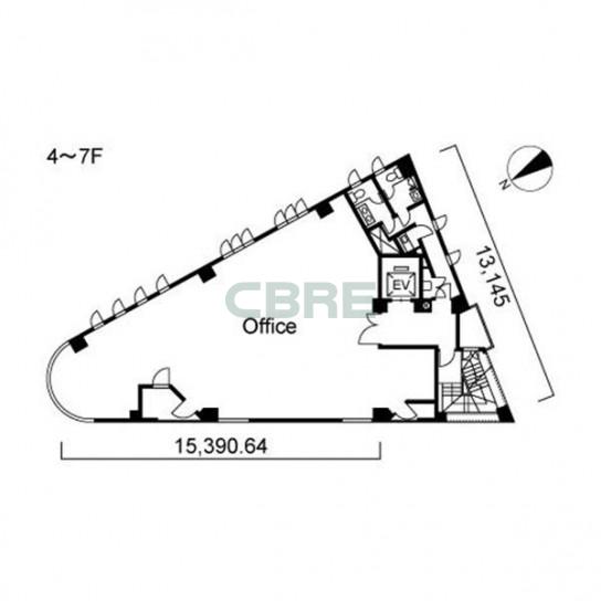 4階〜7階 平面図