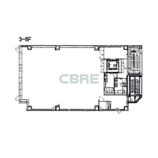 3階〜8階 平面図