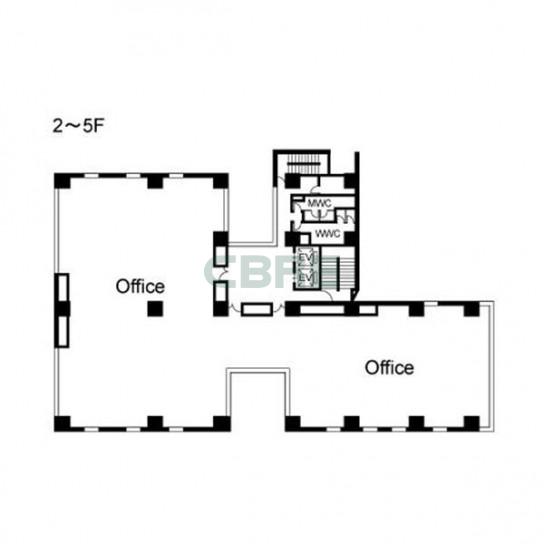 2階〜5階 平面図