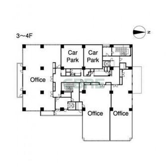 3階〜4階 平面図