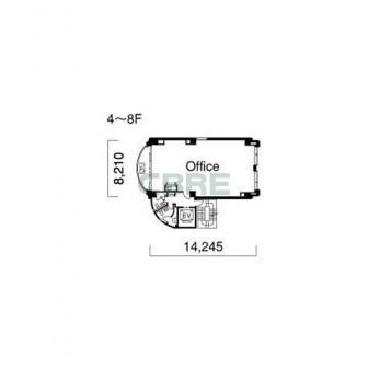 4階〜8階 平面図
