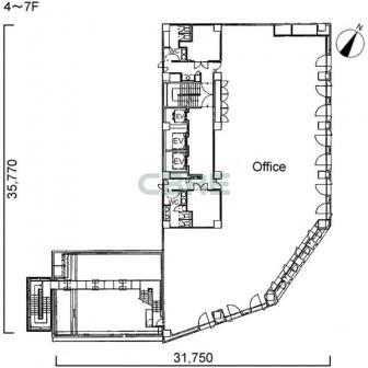 4階〜7階 平面図