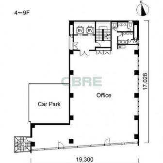 4階〜9階 平面図