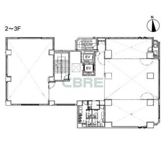 2階〜3階 平面図