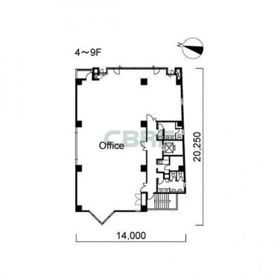 4階〜9階 平面図