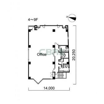 4階〜9階 平面図