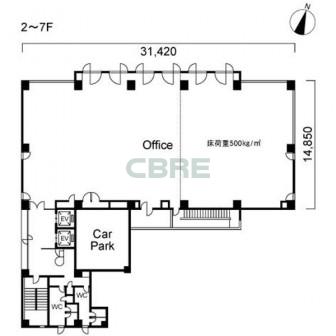 2階〜7階 平面図