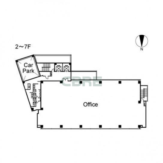 2階〜7階 平面図