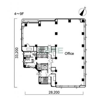4階〜9階 平面図