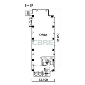 8階〜9階 平面図