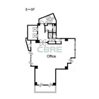 8階〜9階 平面図
