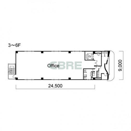3階〜6階 平面図