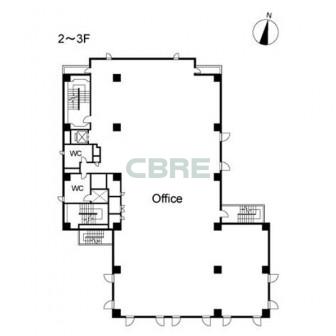 2階〜3階 平面図