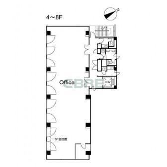 4階〜8階 平面図