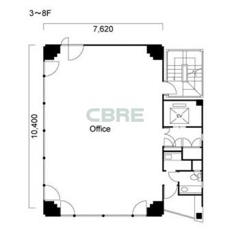 3階〜8階 平面図